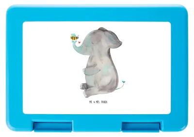 Produktbild von Mr. & Mrs. Panda Lunchbox Elefant Biene - Weiß - Geschenk, Heiratsantrag, Liebe, Hochzeitsgeschenk, Frühstücksdose, Lebensmittel Aufbewahrungsbox, Vorratsbehälter