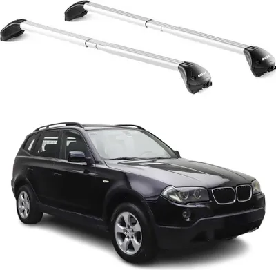 Image de Barres de toit pour BMW X3 E83 2004-2010 5 portes Gris Argenté 2 pièces ABE