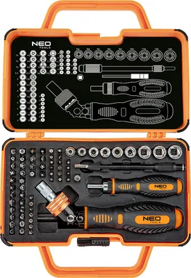 Produktbild von Schraubendreher-Bit-Set mit Griff, 69-teilig