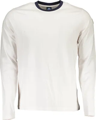 Produktbild von Weißes Herren Langarm-T-Shirt – Stilvolle Kontrastdetails & Logo
