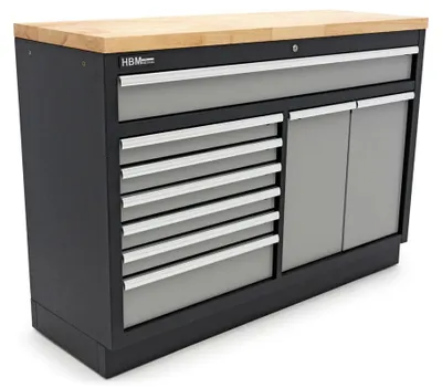 Produktbild von HBM 9 Schubladen 136 cm Profi-Werkzeugschrank, Werkbank für Werkstattausrüstung