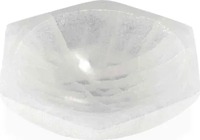 Produktbild von Selenit Sechseckschale 16x14cm – Große sechseckige Schale für Schmuck und Deko