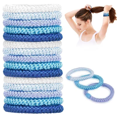 Obrázek produktu pro 15 kusů Elastické vlasové kravaty držák culíku dívky modrá