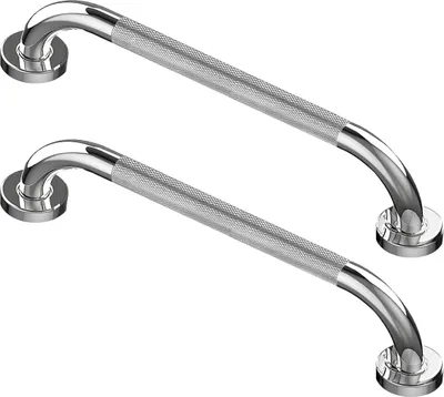 Produktbild von 2 Stück Haltegriffe für Senioren 60 CM Wand Verchromt Edelstahl Badezimmer Haltegriff, Dusche Griff, Bad Griff, Duschgriffe für Senior und Behinderte Badewanne Anti-Rutsch-Muster