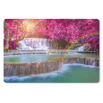 Produktbild von MuchoWow® Mauspad Mousepad Wasserfall - Regenbogen - Bäume - Rosa - Natur 27x18 cm - Mousepads - Maus Mat - Pad - Mausunterlage - Büroartikel - Desk Matten