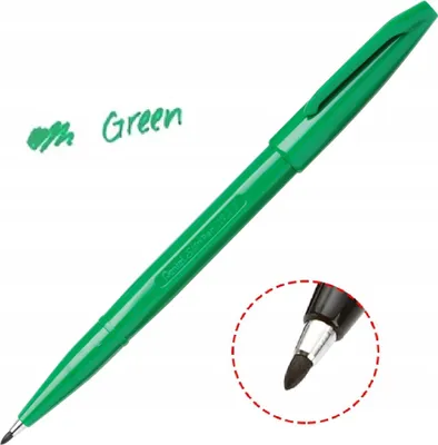 Produktbild von Pentel Sign Pen, Grün, Grün, 0,8 mm, Fein, Tinte auf Wasserbasis, 2 mm