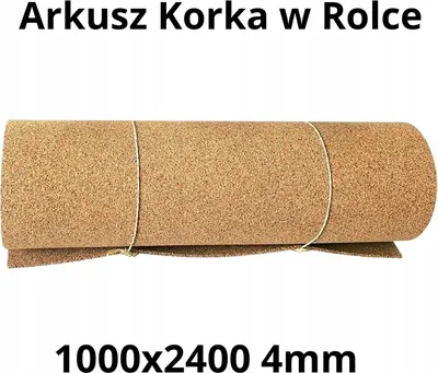 Zdjęcie produktu dla Wysokiej jakości naturalny arkusz korka w rolce 4 mm - 1000x2400mm (1 szt.)