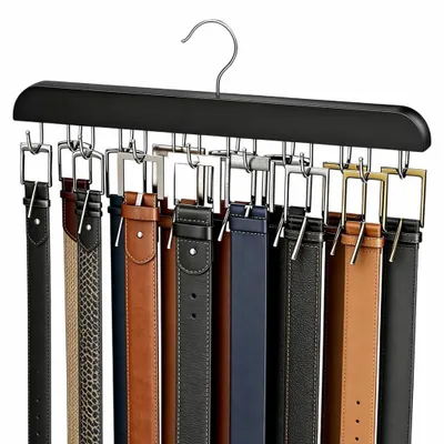 Produktbild von Gürtelaufhänger - Platzsparender Kleiderbügel mit 14 Haken - Schrank-Organizer und Aufbewahrung - 37 cm