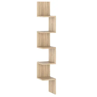 Produktbild von STIV Möbel | Eck-Wandregal 22,2×22,2×142,2 cm Sonoma Eiche | 5 Fächer | Hängeregal für Bücher Deko Kinderzimmer