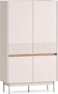 Zdjęcie produktu dla Komoda wysoka DUMI 04 4D 90 kaszmirowa/dąb cremona