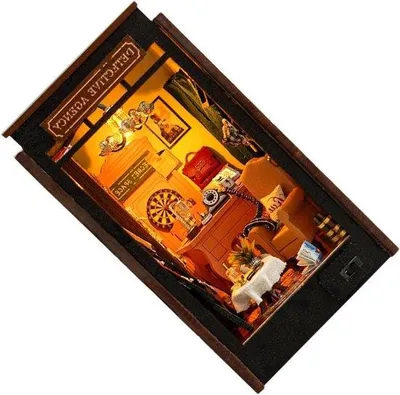 Productafbeelding van Houten Poppenhuis Bouwpakket - Miniatuur Huis Knutselen - Huis Decoratie - Met Licht en Meubels