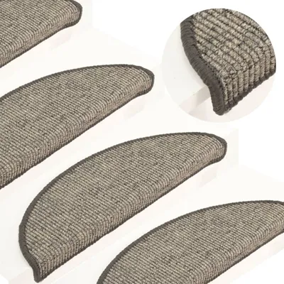 Produktbild von PUEAZU Stufenmatten 15 Stk. 56x17x3 cm Beige und Grau Halbrund - Stufenmatten &38554