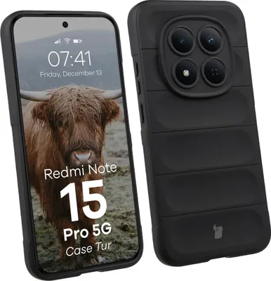 Produktbild von Robuste Handyhülle für Xiaomi Redmi Note 15 Pro 5G, Bizon Case Tur, Schwarz