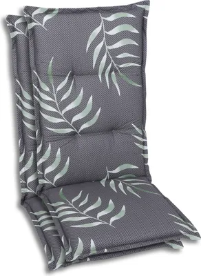 Produktbild von GO-DE Textil, Sesselauflage Hochlehner, 2er Set, Farbe: anthrazit, Maße ca.: 120 cm x 50 cm x 7 cm, Rückenhöhe: 72