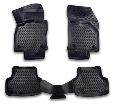 Image de Lot de 4 tapis de sol 3D en caoutchouc TPE pour l'habitacle, série X, pour VOLKSWAGEN VW TAIGO (à partir de 2021), GOLF 7, POLO 6