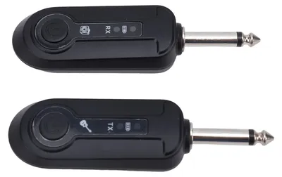 Obrázek produktu pro Bezdrátové vysílače a přijímače zvuku pro elektrickou kytaru, baskytaru a klávesy – bezdrátový přenosový systém s 6,5mm konektorem, dosah 80–150 m, rychlé nabíjení přes USB-C