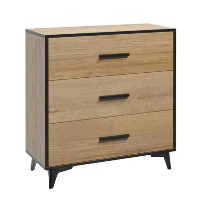 Image de AX LIVING Commode à trois tiroirs Fabriani K3T chene Riviera 91 cm