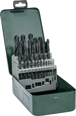 Produktbild von Metallbohrer-Set HSS-R, 25-teilig, 1 - 13 mm, Metallkassette