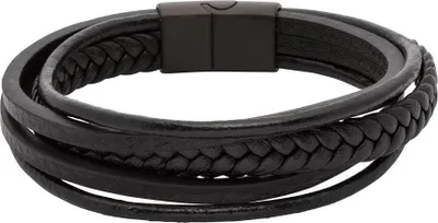 Produktbild von Schwarzes Mehrsträngiges Lederarmband