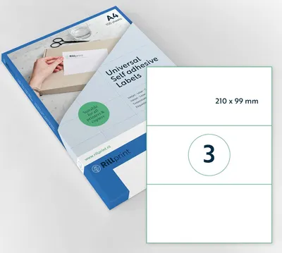 Produktbild von rillprint Universal-Etiketten 210 x 99 mm weiß 300 Etiketten