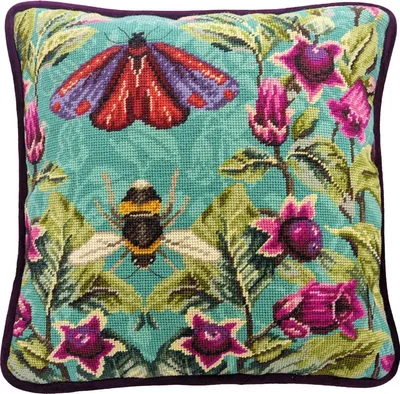Produktbild von Bothy Threads Gobelin-Stickkissen Stickpackung "Tollkirsche", Stickbild vorbedruckt, TAM1, 36x36cm