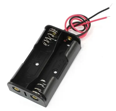 Produktbild von 2-Draht-Feder geladen 2 x 1,5 V AA-Batterienhalter Kasten