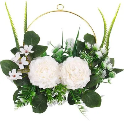 Image de Guirlande de porte artificielle « Camelia » 51 x 30 cm - Décoration