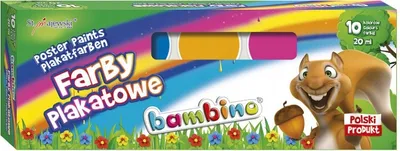 Zdjęcie produktu dla Farby plakatowe Bambino 10 kolorów 20 ml