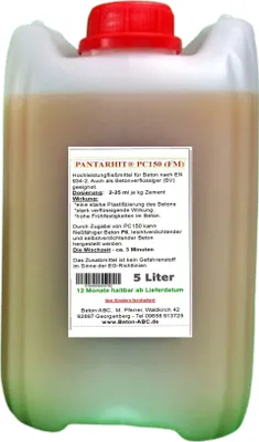Produktbild von 5 L Fließmittel / Hochleistungsfließmittel - Betonverflüssiger - PANTARHIT PC150