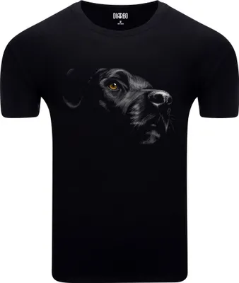 Produktbild von Diarbo Herren T-Shirt mit Tierliebhaber Druck Labradorkopf Schwarz Gr.XXL