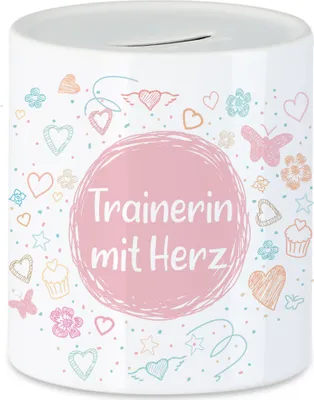 Produktbild von Trainerin mit Herz Spardose Dankeschön Geschenk Danke Sagen Für Alles Fitness Handball Fußball Verein