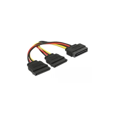 Produktbild von DeLOCK 60174, 0,15 m, SATA 15-Pin, Männlich/Weiblich, Schwarz, Gerade, Gerade