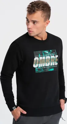 Produktbild von Ombre Clothing Herren-Kapuzenpulli ohne Kapuze Inian schwarz S