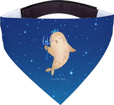 Produktbild von Mr. & Mrs. Panda Bandana Sternzeichen Wassermann - Sternenhimmel Blau - Geschenk, Hunde Halstuch, Hund, Geburtstag Januar, Meer, Hundehalstuch, Meermann, Dreieckstuch