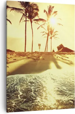 Produktbild von Bild auf Leinwand - Leinwandbild - Einteilig - Strand Meer Palme - 70x100cm - Wand Bild - Wanddeko - Wandbilder - Leinwanddruck - Wanddekoration - Leinwand bilder - Wandbild - PA70x100-3609