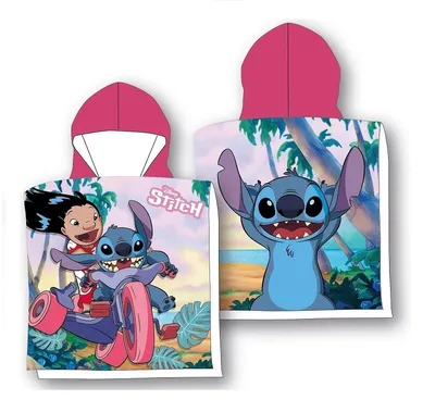 Produktbild von Poncho-Strandtuch mit Kapuze für Kinder 55x110cm Lilo Stitch girl