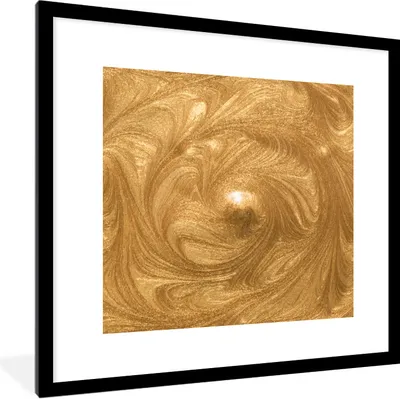 Produktbild von MuchoWow® Gerahmtes Poster Kreis - Golden - Farbe 40x40 cm - Poster mit Schwarzem Bilderrahmen Wandposter Rahmen Foto Bilder - Poster - Plakat im Rahmen