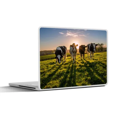 Produktbild von MuchoWow® Laptop Aufkleber Sticker Cover Kühe - Sonne - Gras - Tiere - Bauernhof 36.5x27.5 cm - Laptop-Sticker