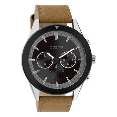 Image de Montre Oozoo marron cuir C10801 Timepieces hommes Montre à quartz analogique UOC10801