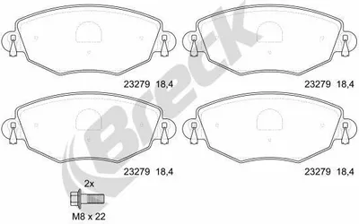 Produktbild von BRECK Bremsbeläge Satz Vorne Bremsklötze für FORD MONDEO III Kombi (BWY) 23279 00 701 10