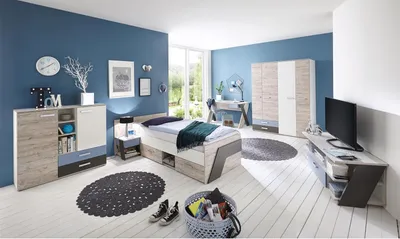 Produktbild von Jugendzimmer komplett Set Kinderzimmer Schlafzimmer Möbel "Ferdy I"