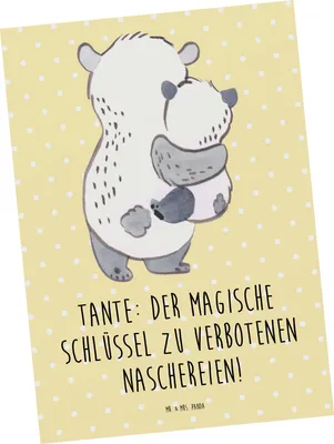 Produktbild von Mr. & Mrs. Panda Postkarte Zauberhafte Tante - Gelb Pastell - Geschenk, Nichte, Jubiläen, Geheimnis, Naschereien, Verwandtschaft, Ansichtskarten, Postkarten, Motivkarte
