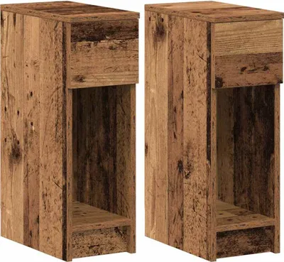 Immagine prodotto di Comodini con Cassetto 2 pz in Legno Antico 20x36x60 cm