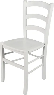Immagine prodotto di t m c s Tommychairs - Sedia VENEZIA per cucina e sala da pranzo, struttura robusta in legno di faggio laccato nel colore bianco (opaco) e sedile in legno