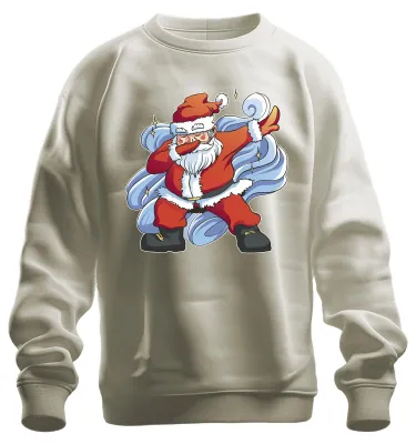 Produktbild von Dabbing Santa Clause - Weihnachten Weihnachtsgeschenk Sweatshirt Pullover, Natur, S