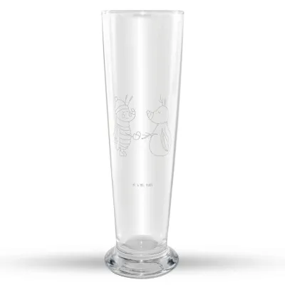 Produktbild von Mr. & Mrs. Panda Bierglas Nachtfalter Schneemann - Transparent - Geschenk, Weißbierglas, Schnee, Weizen Glas, Mr Mrs Weizenglas, Weihnachten, Weihnachtsgruß, Winter, Bier
