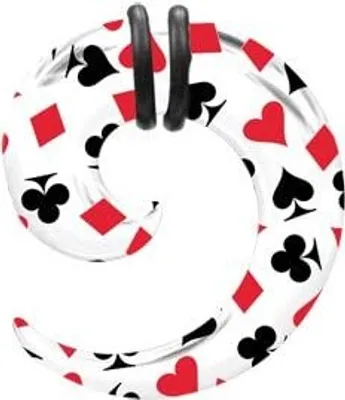 Immagine prodotto di Karisma Ear Stretch Spiral Expander Anello in gomma con stampa acrilica PDSP.Playing.Card.4mm