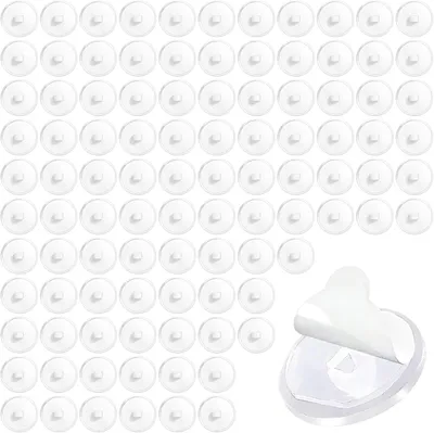 Produktbild von Selbstklebende Haken 100 Stück, transparent, 2 cm, für Dekoration