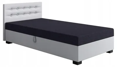 Produktbild von TAPCZANY24 - Boxspringbett Olaf 80x200x38 cm mit Schaumstoff Matratze, Bett mit Matratze, Polsterbett mit Bettkasten - Graphit mit Grau