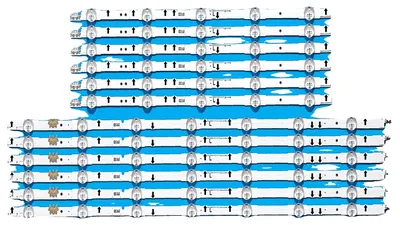 Imagen del producto de Tiras LED, longitud 1158 mm, 12 LEDs por tira, voltaje de 3V, compatible con varios modelos, en estado original